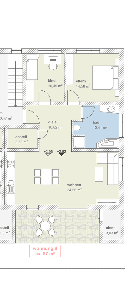 Pronájem bytu 3+1 89 m², Steinäcker 1 C, Unterhausen, Bavorsko Pronájem bytu 3+1 89 m², Steinäcker 1 C, Unterhausen, Bavorsko