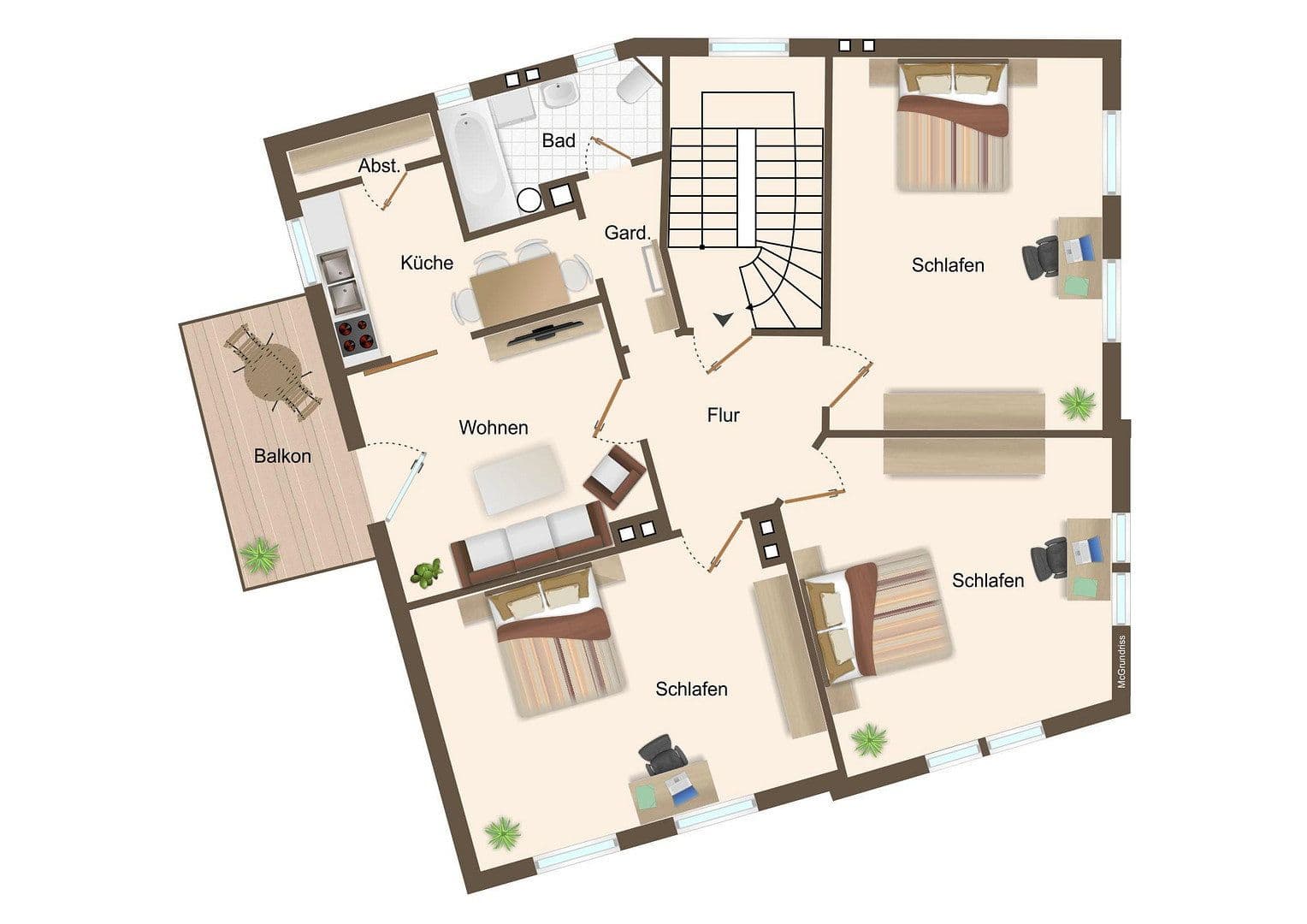 Pronájem bytu 4+1 105 m², Schlosswall 24, Osnabrück, Dolní Sasko Pronájem bytu 4+1 105 m², Schlosswall 24, Osnabrück, Dolní Sasko