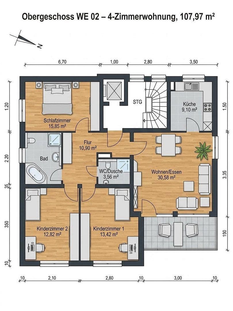 Prodej bytu 4+1 108 m², Am Anker 12, Edingen-Neckarhausen, Bádensko-Württembersko Prodej bytu 4+1 108 m², Am Anker 12, Edingen-Neckarhausen, Bádensko-Württembersko