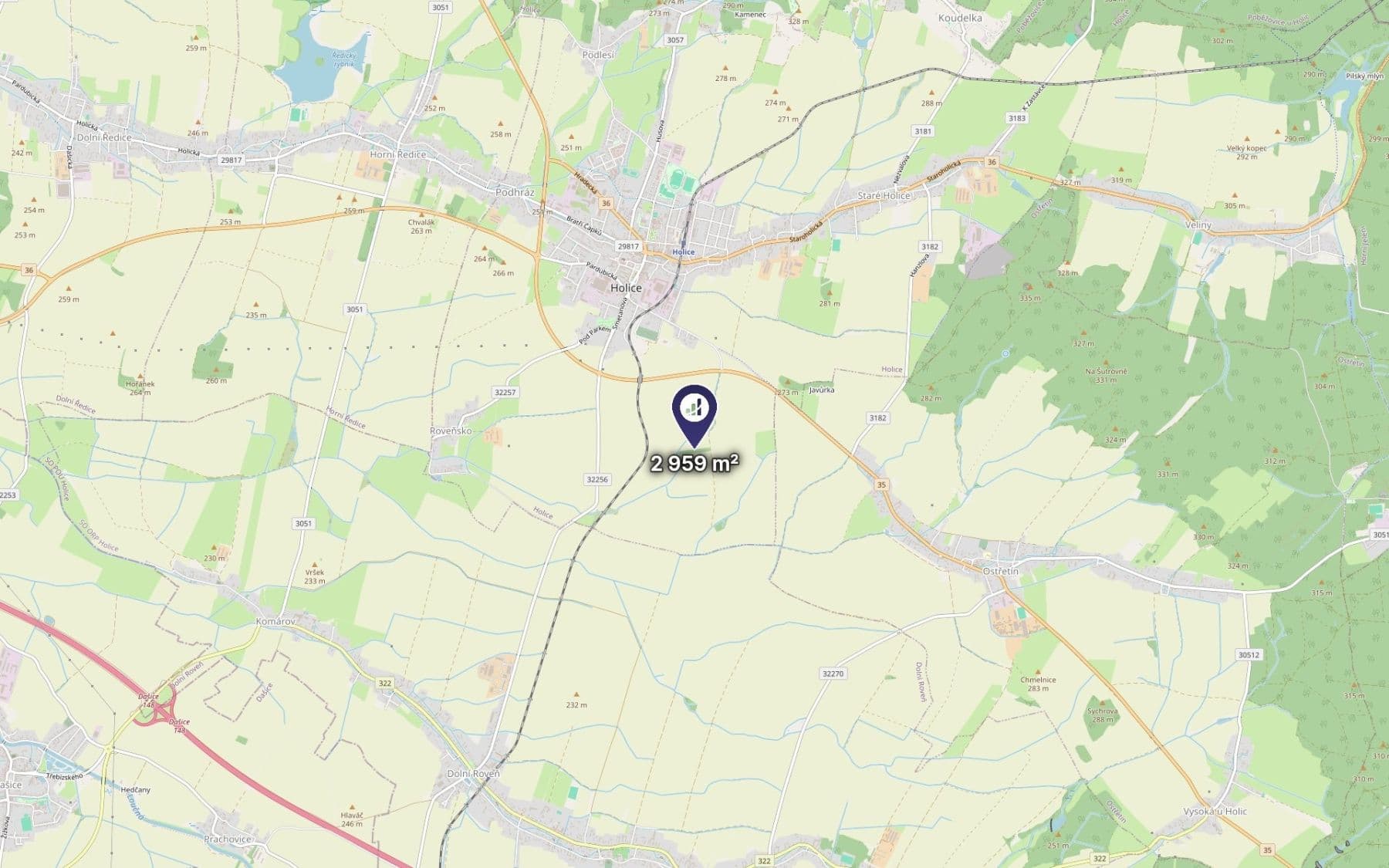 Prodej pozemku 2.959 m², Holice, Pardubický kraj Prodej pozemku 2.959 m², Holice, Pardubický kraj