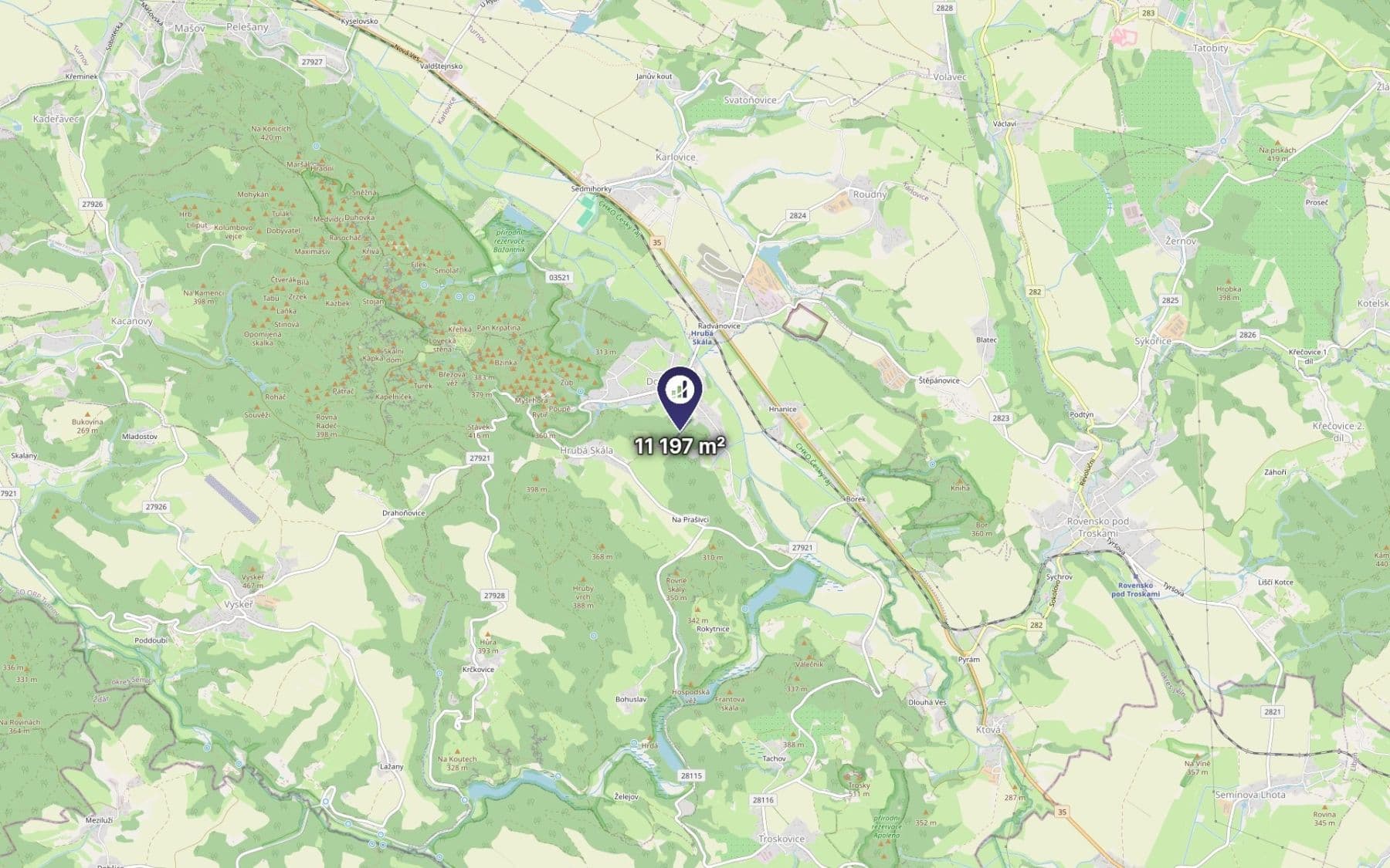 Prodej pozemku 11.197 m², Hrubá Skála, Liberecký kraj Prodej pozemku 11.197 m², Hrubá Skála, Liberecký kraj