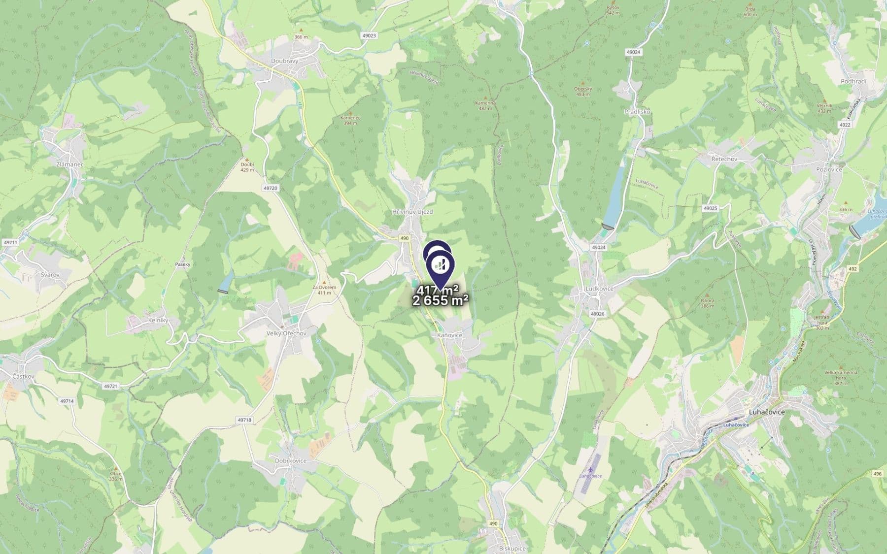 Prodej pozemku 1.536 m², Hřivínův Újezd, Zlínský kraj Prodej pozemku 1.536 m², Hřivínův Újezd, Zlínský kraj