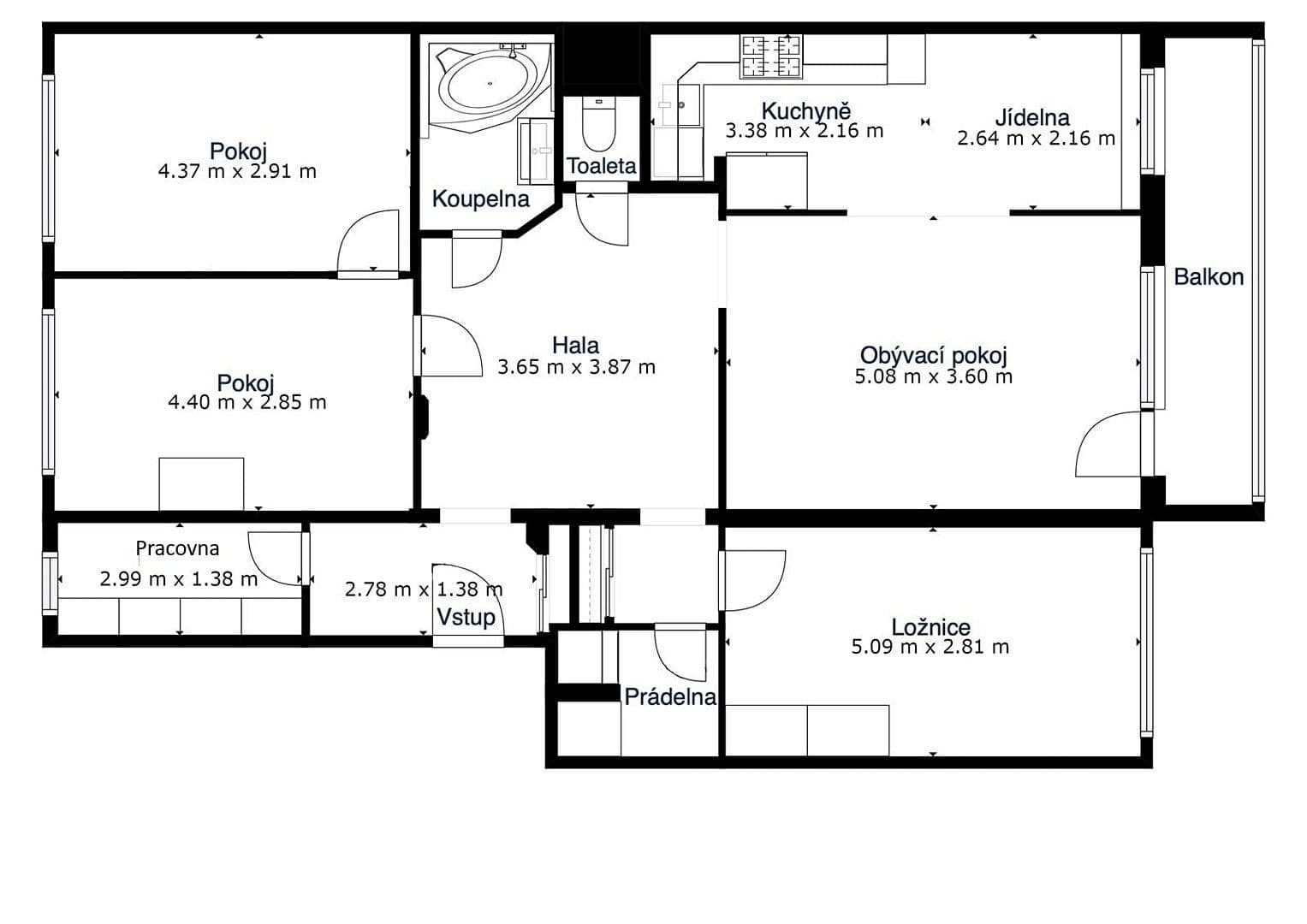 Pronájem bytu 4+kk 100 m², Chalabalova, Praha, Praha Pronájem bytu 4+kk 100 m², Chalabalova, Praha, Praha