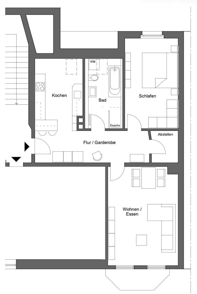 Pronájem bytu 2+1 66 m², Weststraße 62, Chemnitz, Sasko Pronájem bytu 2+1 66 m², Weststraße 62, Chemnitz, Sasko