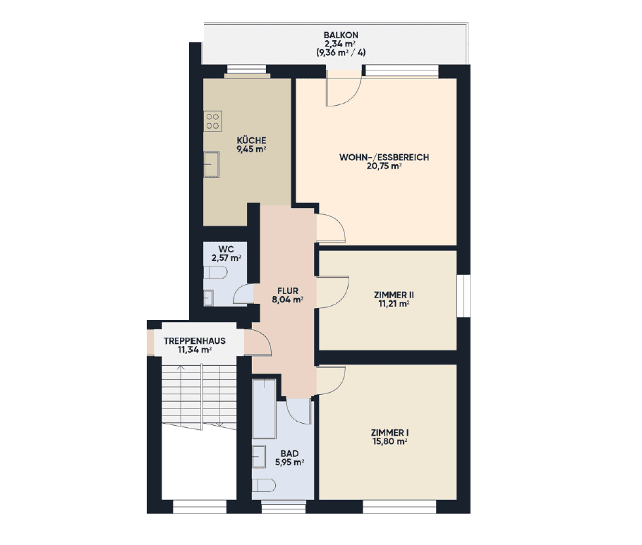 Pronájem bytu 3+1 76 m², An den Sandkauten 10, Mainz, Porýní-Falc Pronájem bytu 3+1 76 m², An den Sandkauten 10, Mainz, Porýní-Falc