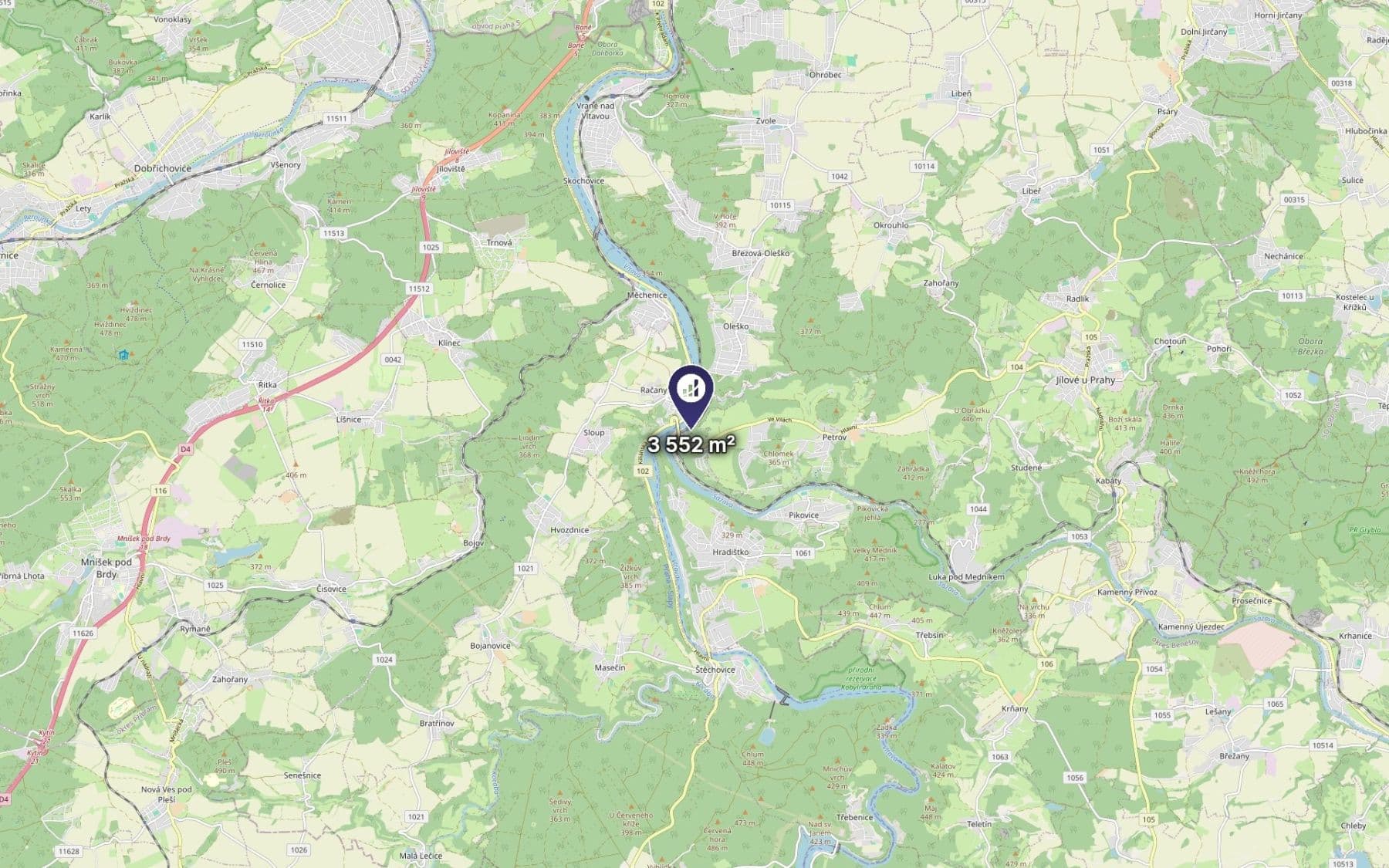 Prodej pozemku 3.552 m², Davle, Středočeský kraj Prodej pozemku 3.552 m², Davle, Středočeský kraj