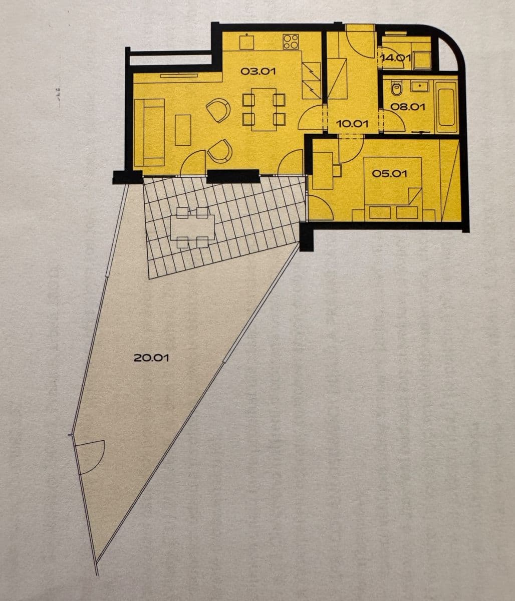 Pronájem bytu 2+kk 52 m², U Komína, Praha, Praha Pronájem bytu 2+kk 52 m², U Komína, Praha, Praha