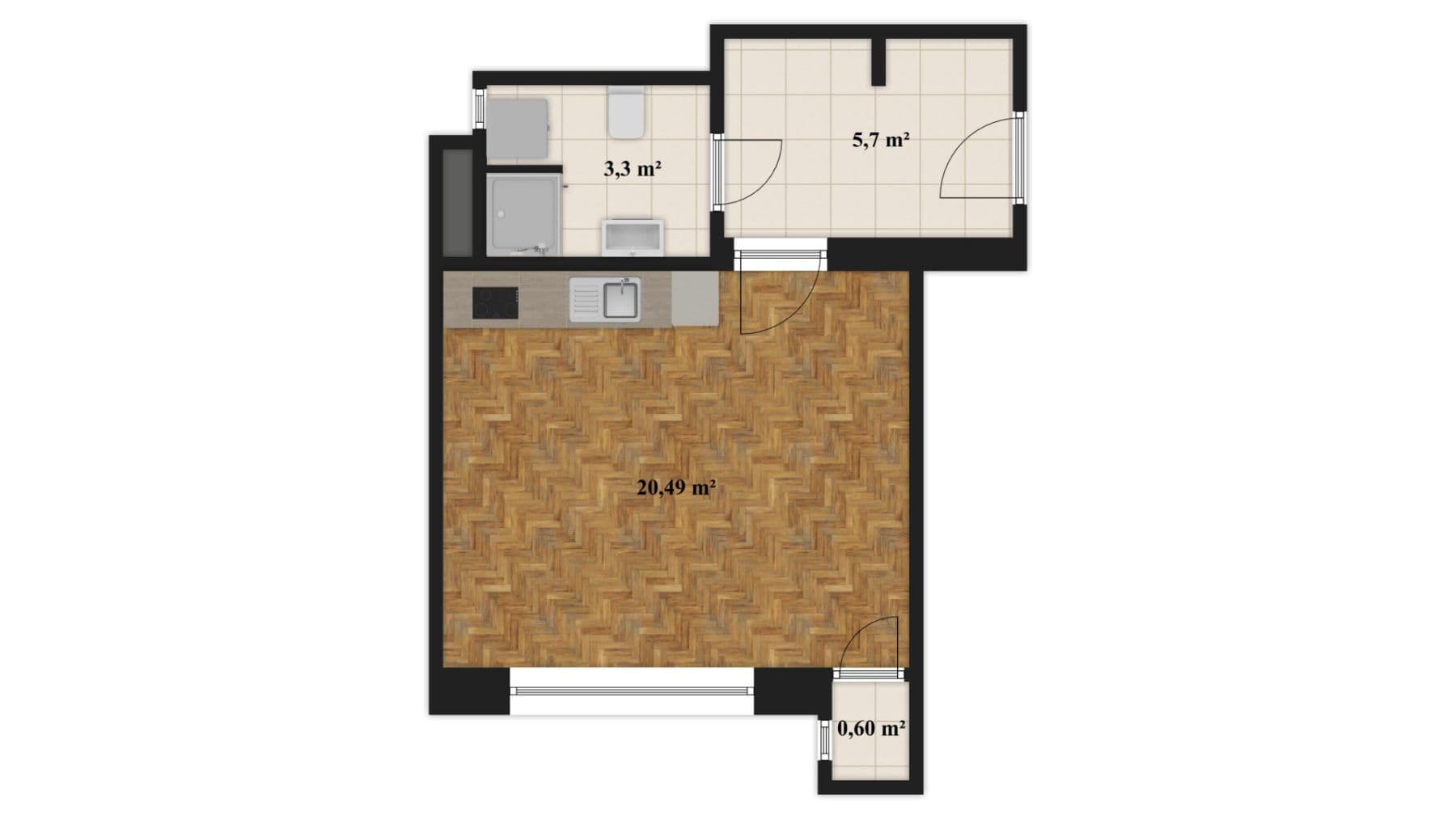 Pronájem bytu 1+kk 30 m², Zemědělská, Praha, Praha Pronájem bytu 1+kk 30 m², Zemědělská, Praha, Praha