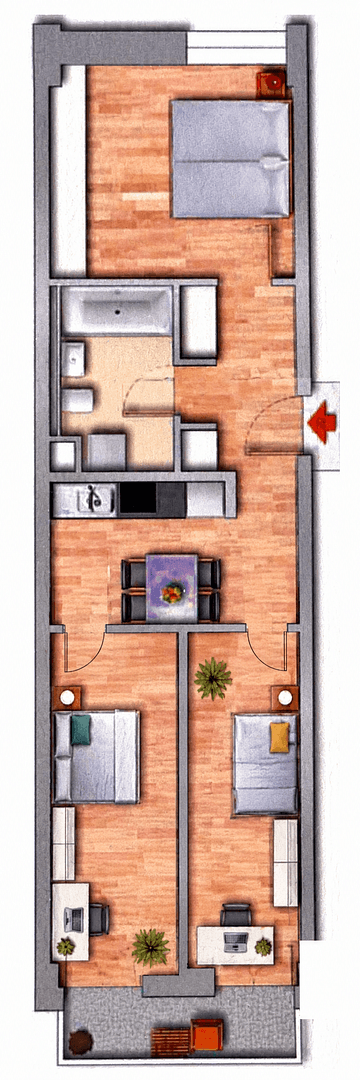 Prodej bytu 2+1 65 m², Berliner Allee 121, Berlin, Berlín Prodej bytu 2+1 65 m², Berliner Allee 121, Berlin, Berlín