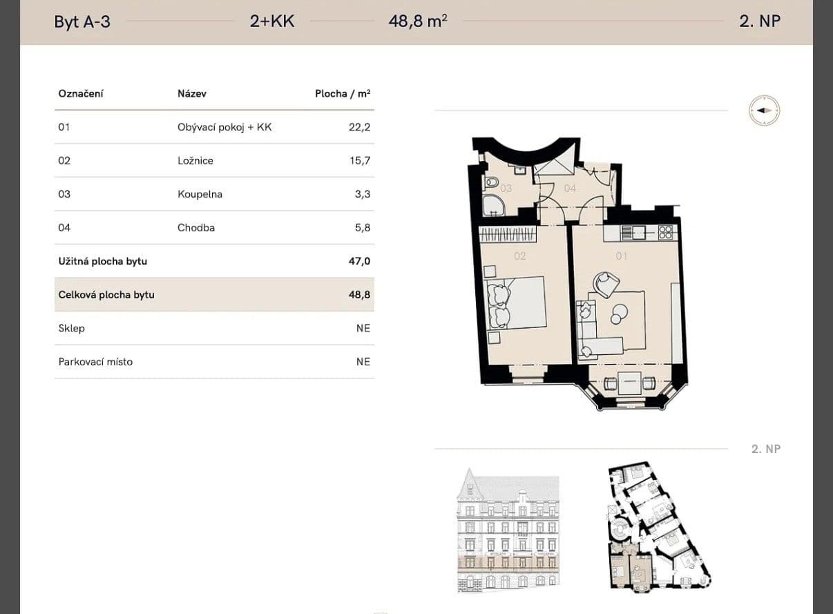 Pronájem bytu 2+kk 49 m², Na Zderaze, Praha, Praha Pronájem bytu 2+kk 49 m², Na Zderaze, Praha, Praha