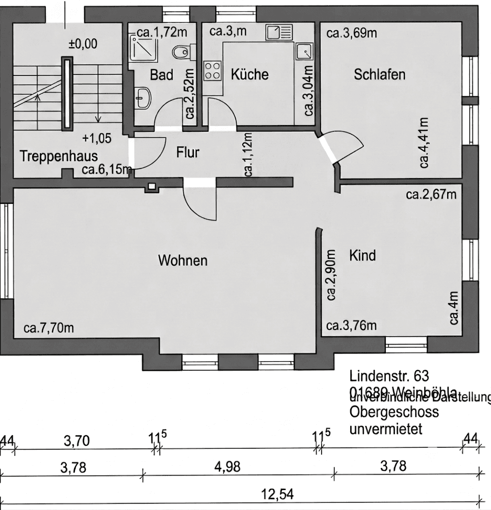 Pronájem bytu 3+1 80 m², Lindenstraße 63, Weinböhla, Sasko Pronájem bytu 3+1 80 m², Lindenstraße 63, Weinböhla, Sasko