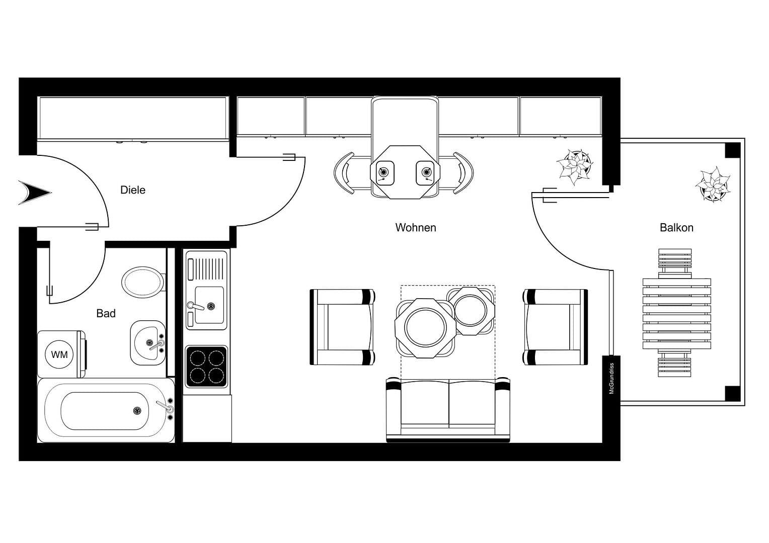 Pronájem bytu 1+1 34 m², Wassermannstraße 1A, Bamberg, Bavorsko Pronájem bytu 1+1 34 m², Wassermannstraße 1A, Bamberg, Bavorsko