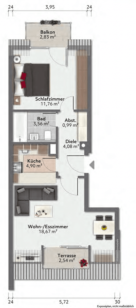 Pronájem bytu 2+1 47 m², Hofmarkweg 4, Unterhaching, Bavorsko Pronájem bytu 2+1 47 m², Hofmarkweg 4, Unterhaching, Bavorsko