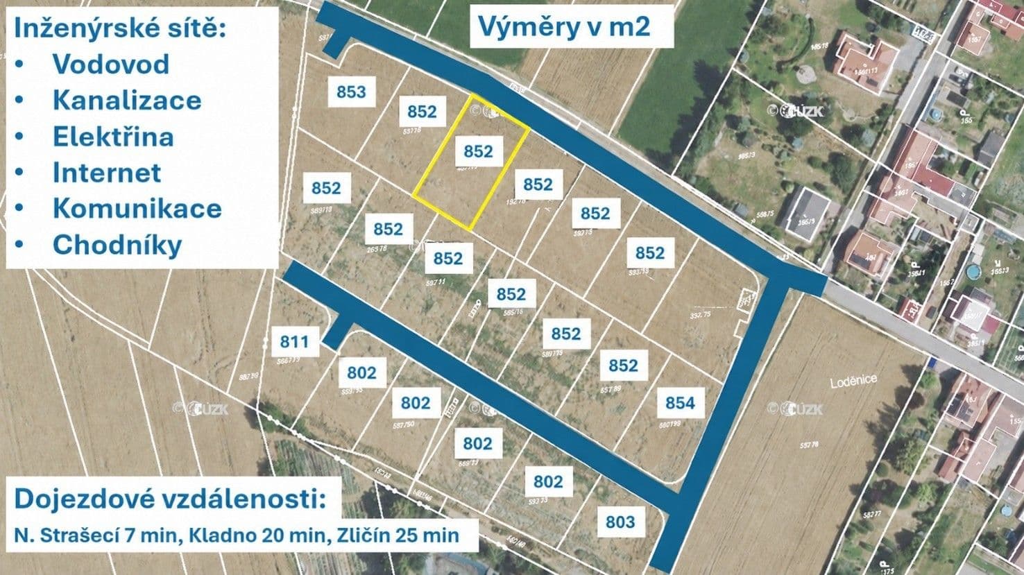 Prodej pozemku 852 m², Mšecké Žehrovice, Středočeský kraj Prodej pozemku 852 m², Mšecké Žehrovice, Středočeský kraj