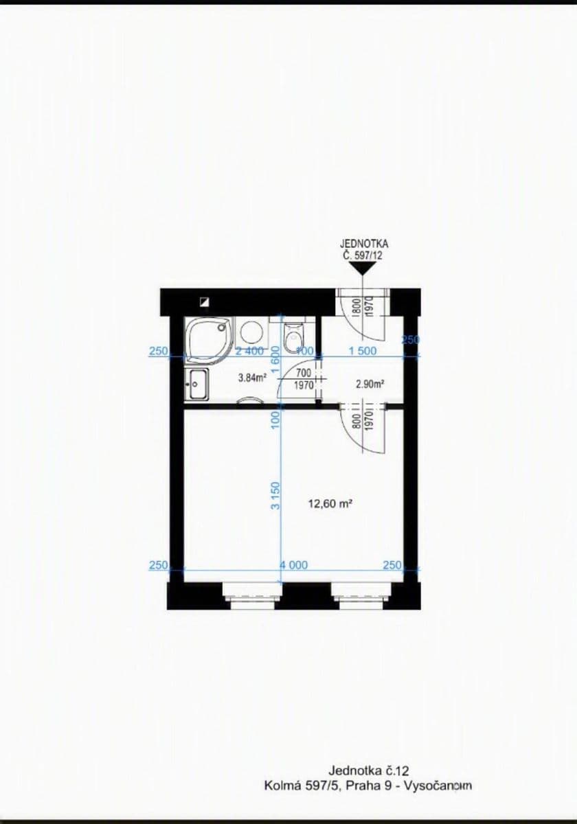 Pronájem bytu 1+kk 19 m², Kolmá, Praha, Praha Pronájem bytu 1+kk 19 m², Kolmá, Praha, Praha