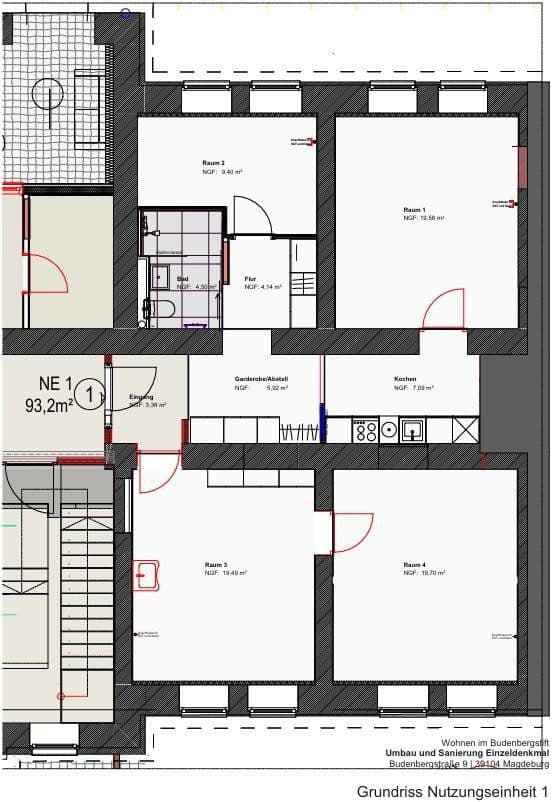 Pronájem bytu 4+1 94 m², Budenbergstraße 9, Magdeburg, Sasko-Anhaltsko Pronájem bytu 4+1 94 m², Budenbergstraße 9, Magdeburg, Sasko-Anhaltsko