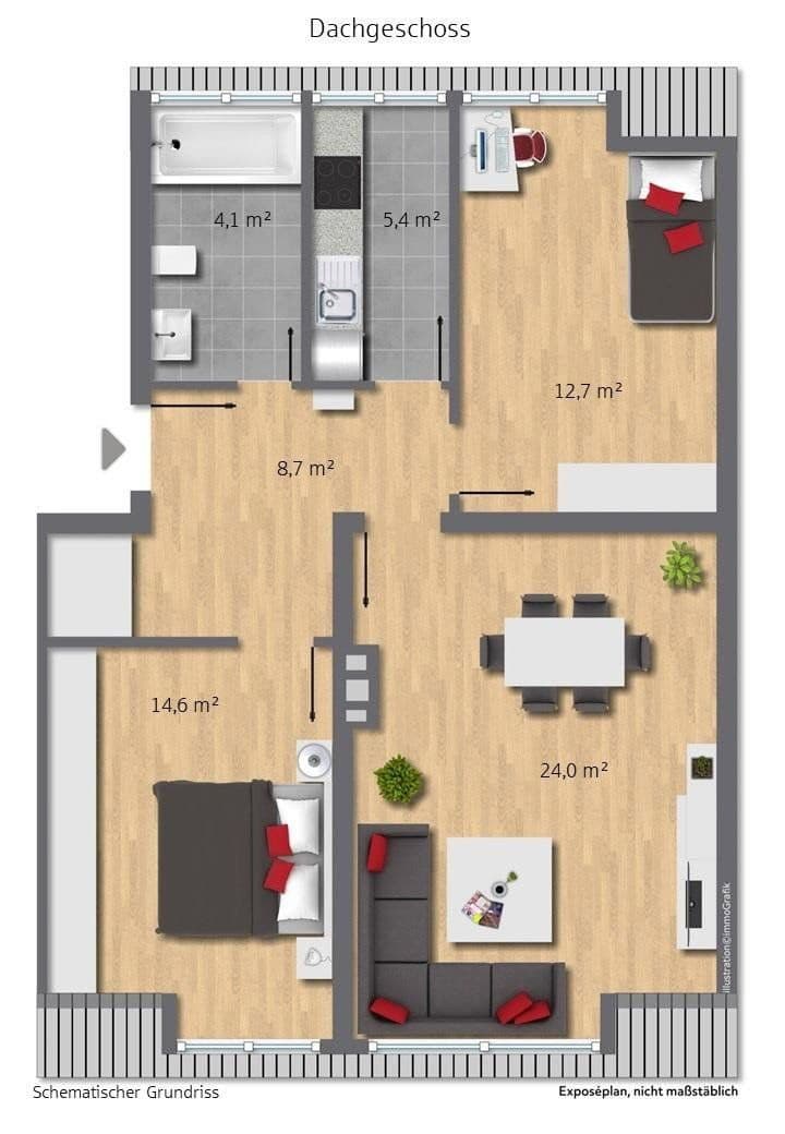 Pronájem bytu 3+kk 70 m², Weidkamp 177, Essen-Borbeck, Severní Porýní-Vestfálsko Pronájem bytu 3+kk 70 m², Weidkamp 177, Essen-Borbeck, Severní Porýní-Vestfálsko