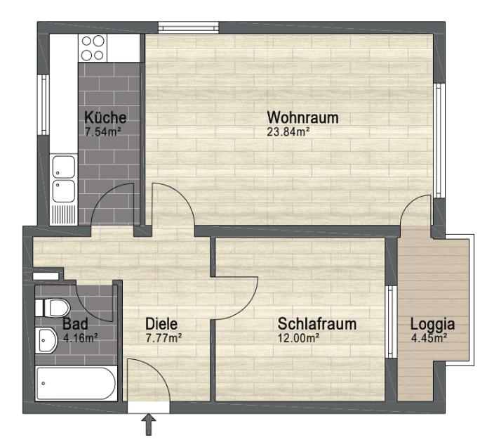 Pronájem bytu 2+1 57 m², Berliner Straße 1, Hannover, Dolní Sasko Pronájem bytu 2+1 57 m², Berliner Straße 1, Hannover, Dolní Sasko