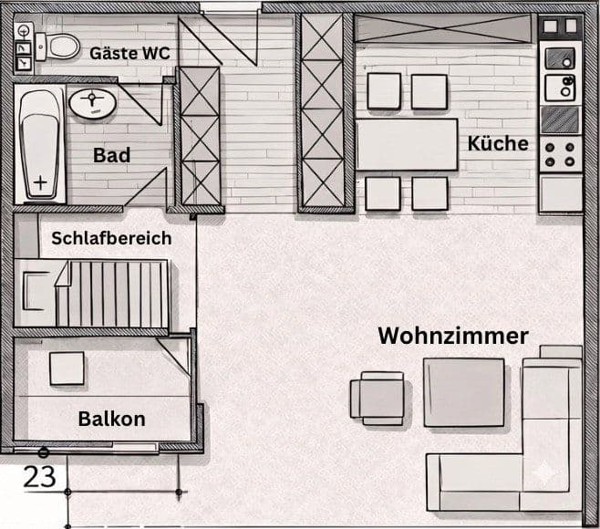 Prodej bytu 1+kk 48 m², Neu-Ulm, Bavorsko Prodej bytu 1+kk 48 m², Neu-Ulm, Bavorsko