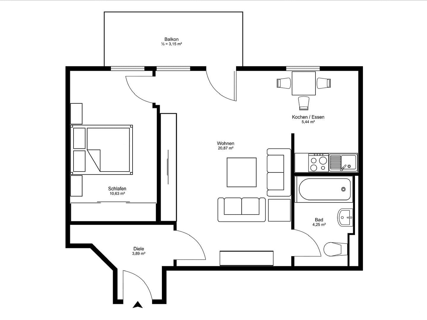 Prodej bytu 2+1 48 m², Siedlerstraße 6, Unterschleißheim, Bavorsko Prodej bytu 2+1 48 m², Siedlerstraße 6, Unterschleißheim, Bavorsko