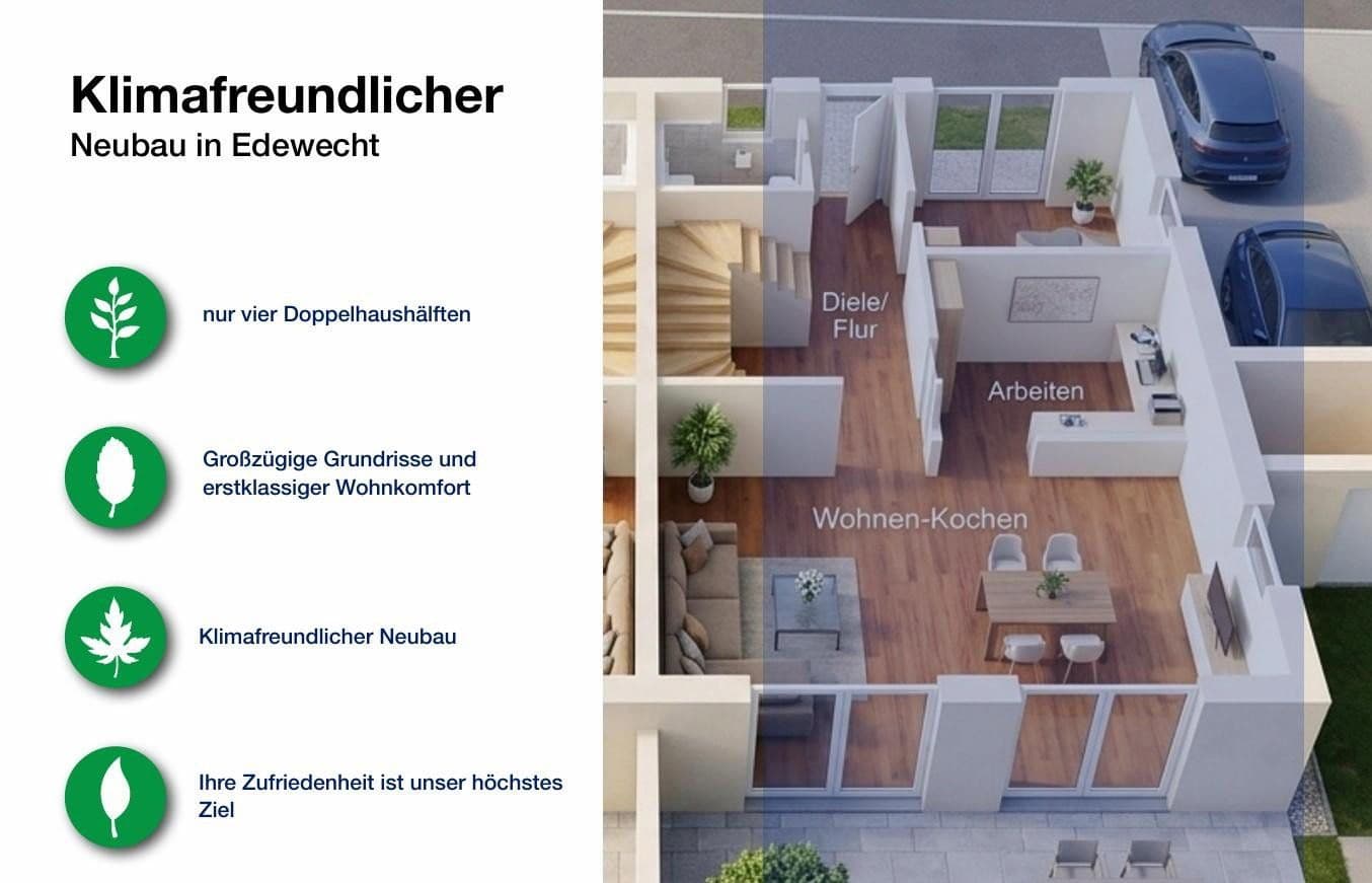 Prodej domu 100 m², pozemek 315 m², Wallstraße 18c-f, Edewecht, Dolní Sasko Prodej domu 100 m², pozemek 315 m², Wallstraße 18c-f, Edewecht, Dolní Sasko