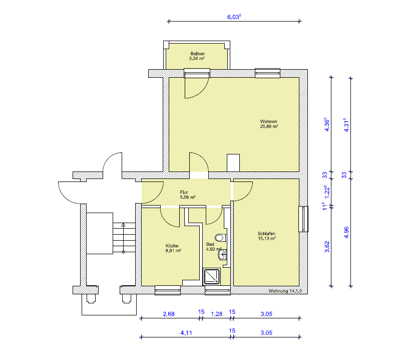 Pronájem bytu 2+1 62 m², Eisnerstraße 14, Magdeburg, Sasko-Anhaltsko Pronájem bytu 2+1 62 m², Eisnerstraße 14, Magdeburg, Sasko-Anhaltsko