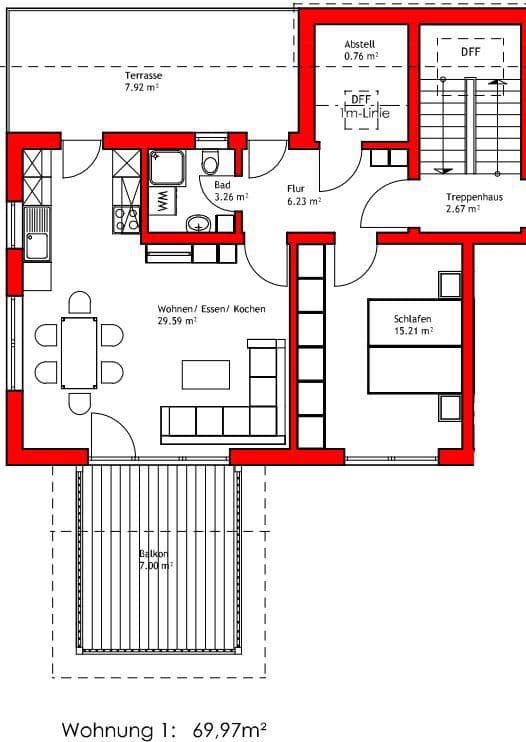 Pronájem bytu 2+1 69 m², Siedlung 17 und 18, Deggendorf, Bavorsko Pronájem bytu 2+1 69 m², Siedlung 17 und 18, Deggendorf, Bavorsko