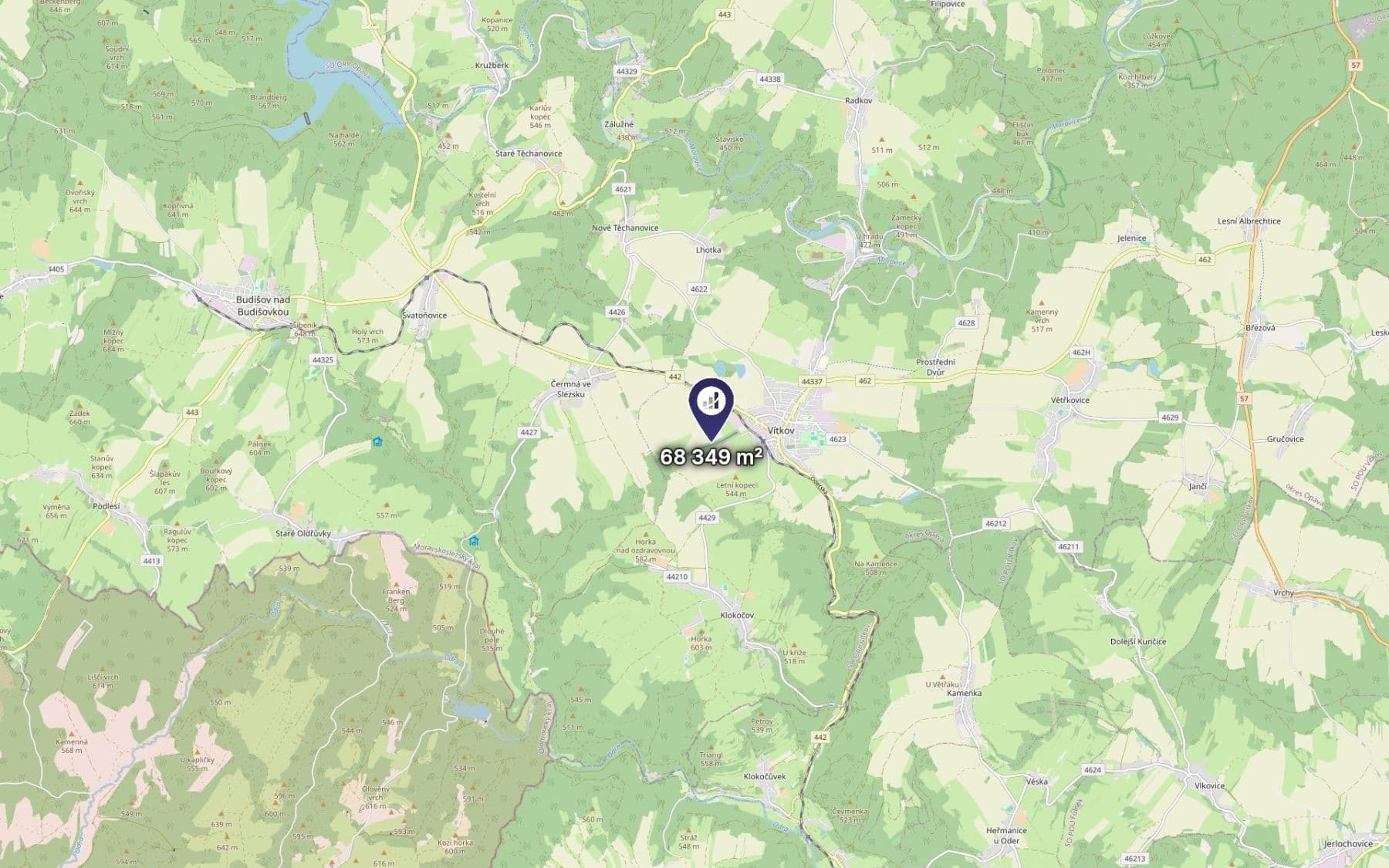 Prodej pozemku 68.349 m², Vítkov, Moravskoslezský kraj Prodej pozemku 68.349 m², Vítkov, Moravskoslezský kraj