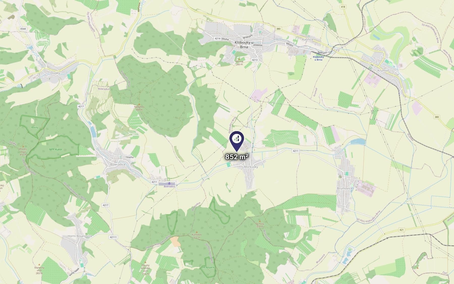 Prodej pozemku 852 m², Morkůvky, Jihomoravský kraj Prodej pozemku 852 m², Morkůvky, Jihomoravský kraj