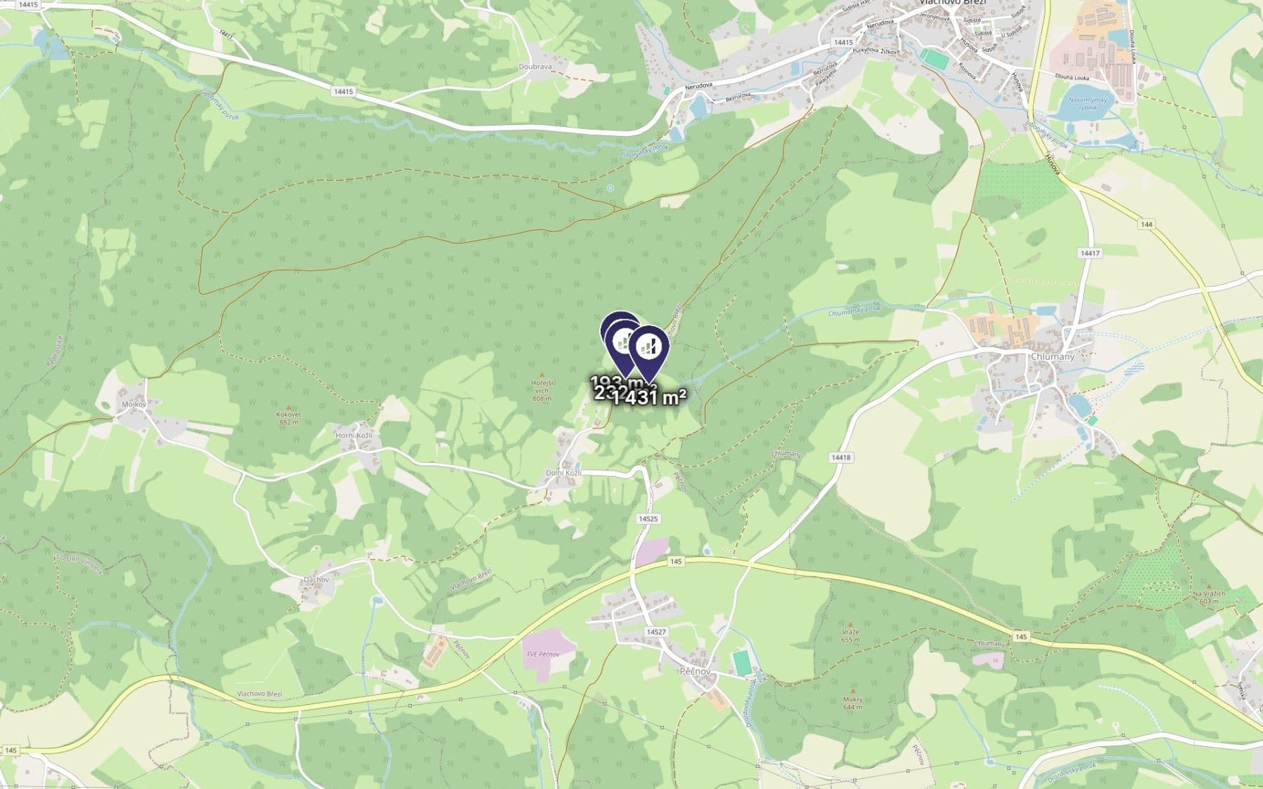 Prodej pozemku 1.856 m², Vlachovo Březí, Jihočeský kraj Prodej pozemku 1.856 m², Vlachovo Březí, Jihočeský kraj
