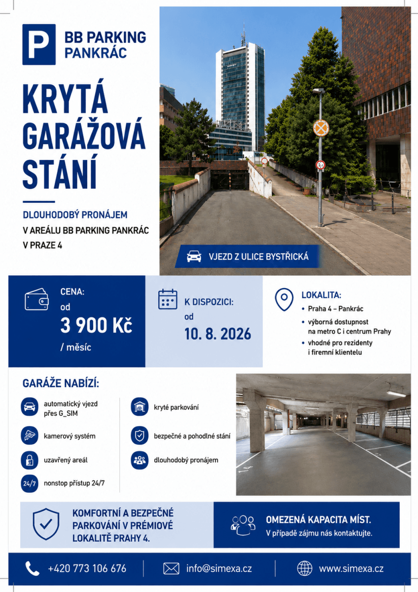 Pronájem garáže 14 m², Bystřická, Praha, Praha Pronájem garáže 14 m², Bystřická, Praha, Praha