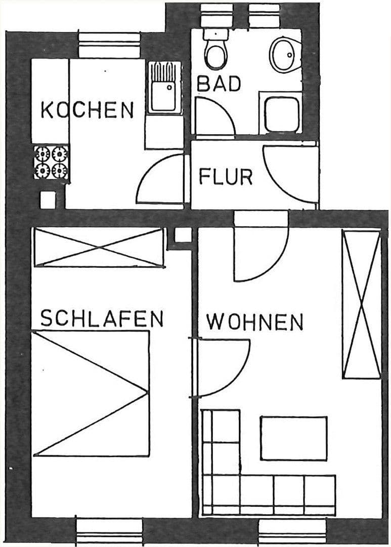 Pronájem bytu 2+1 40 m², Frankenstr. 139, Nürnberg, Bavorsko Pronájem bytu 2+1 40 m², Frankenstr. 139, Nürnberg, Bavorsko