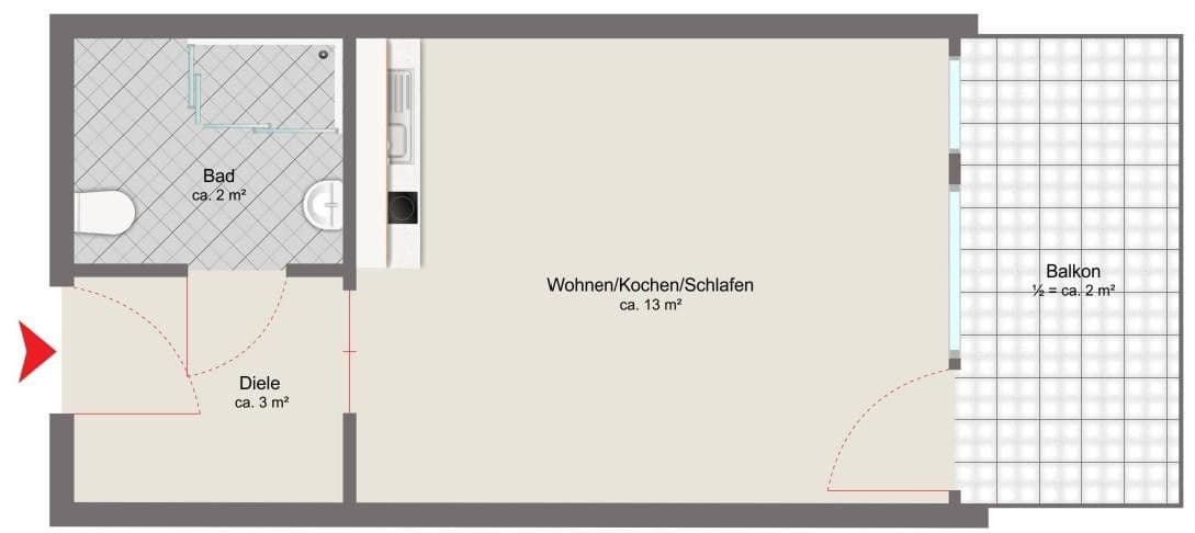 Pronájem bytu 1+1 22 m², Starenweg 4, München, Bavorsko Pronájem bytu 1+1 22 m², Starenweg 4, München, Bavorsko