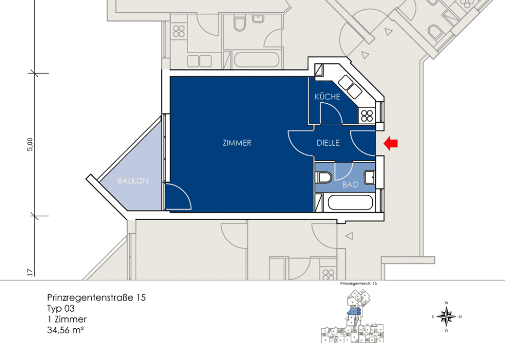 Prodej bytu 1+1 35 m², Prinzregentenstr. 15, Berlin, Berlín Prodej bytu 1+1 35 m², Prinzregentenstr. 15, Berlin, Berlín