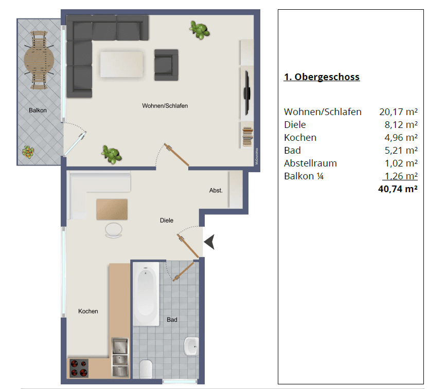Pronájem bytu 1+kk 41 m², Dormagen, Severní Porýní-Vestfálsko Pronájem bytu 1+kk 41 m², Dormagen, Severní Porýní-Vestfálsko