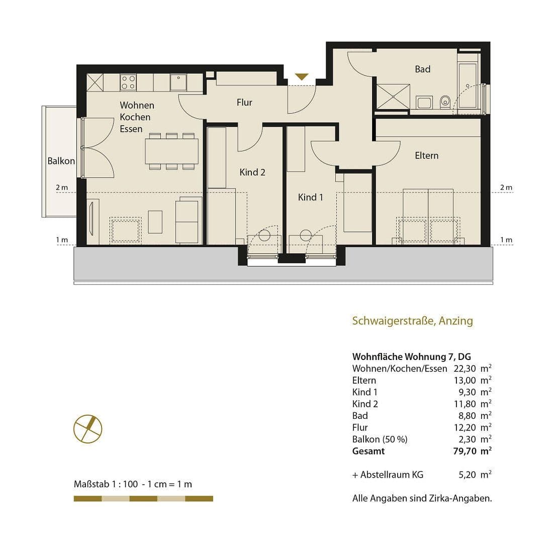 Pronájem bytu 4+1 80 m², Anzing, Bavorsko Pronájem bytu 4+1 80 m², Anzing, Bavorsko