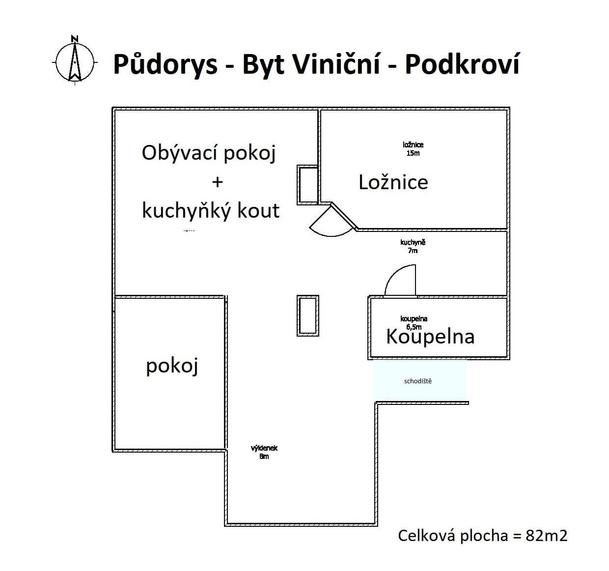 Pronájem bytu 3+kk 82 m², Viniční, Brno, Jihomoravský kraj Pronájem bytu 3+kk 82 m², Viniční, Brno, Jihomoravský kraj