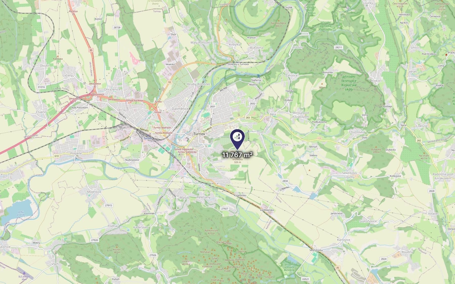 Prodej pozemku 11.767 m², Turnov, Liberecký kraj Prodej pozemku 11.767 m², Turnov, Liberecký kraj
