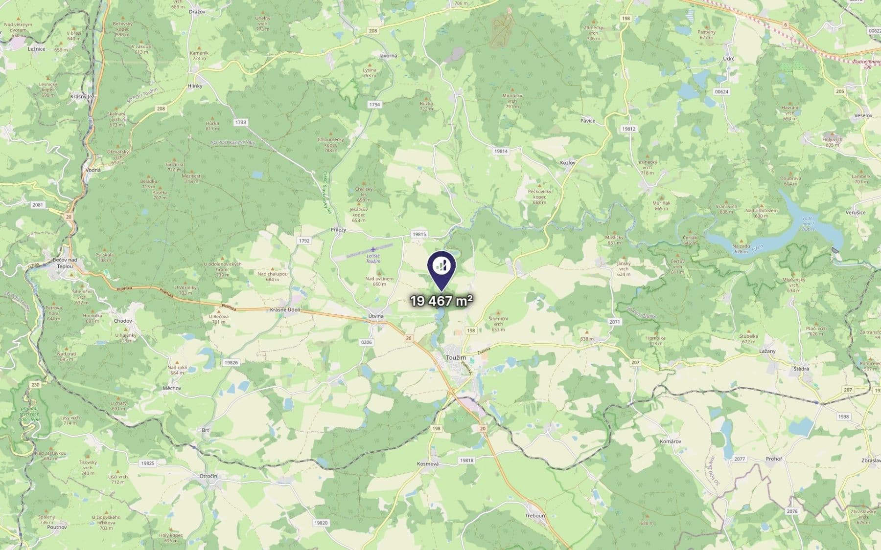 Prodej pozemku 19.467 m², Útvina, Karlovarský kraj Prodej pozemku 19.467 m², Útvina, Karlovarský kraj