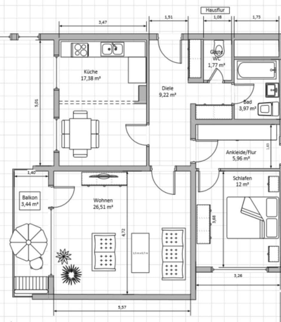 Pronájem bytu 2+kk 83 m², Mainz, Porýní-Falc Pronájem bytu 2+kk 83 m², Mainz, Porýní-Falc