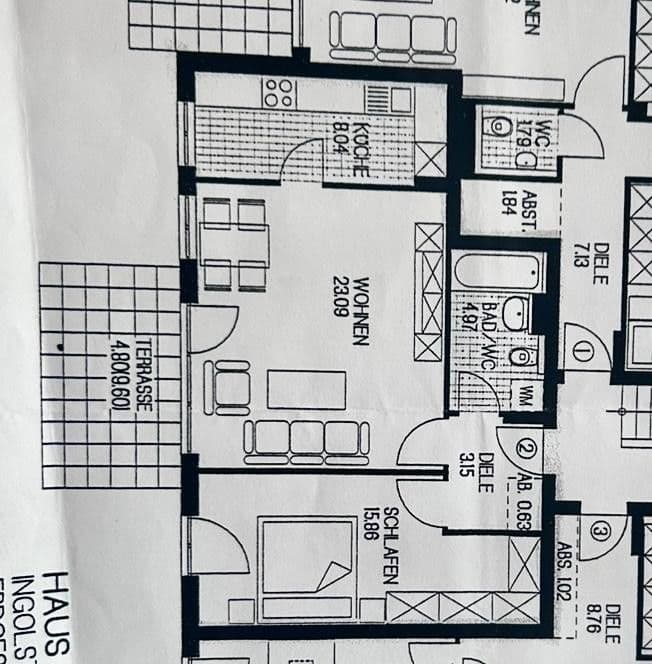 Pronájem bytu 2+1 60 m², Ingolstadt, Bavorsko Pronájem bytu 2+1 60 m², Ingolstadt, Bavorsko