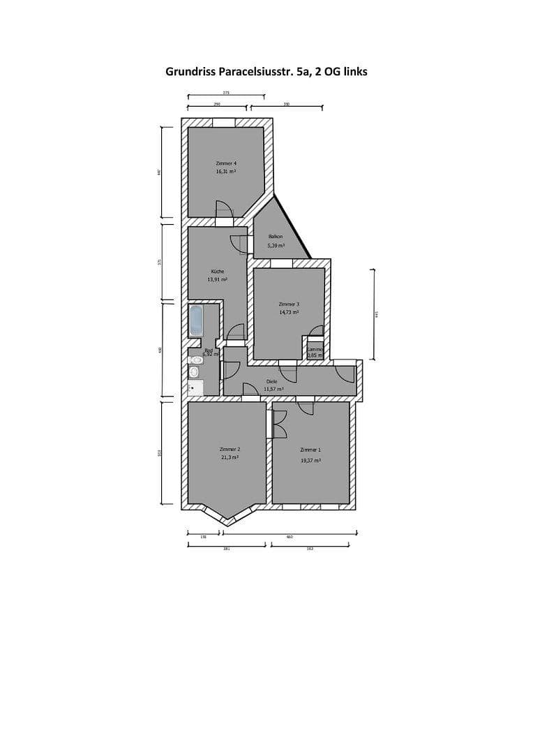 Pronájem bytu 4+1 109 m², Paracelsusstr. 5a, Halle, Sasko-Anhaltsko Pronájem bytu 4+1 109 m², Paracelsusstr. 5a, Halle, Sasko-Anhaltsko