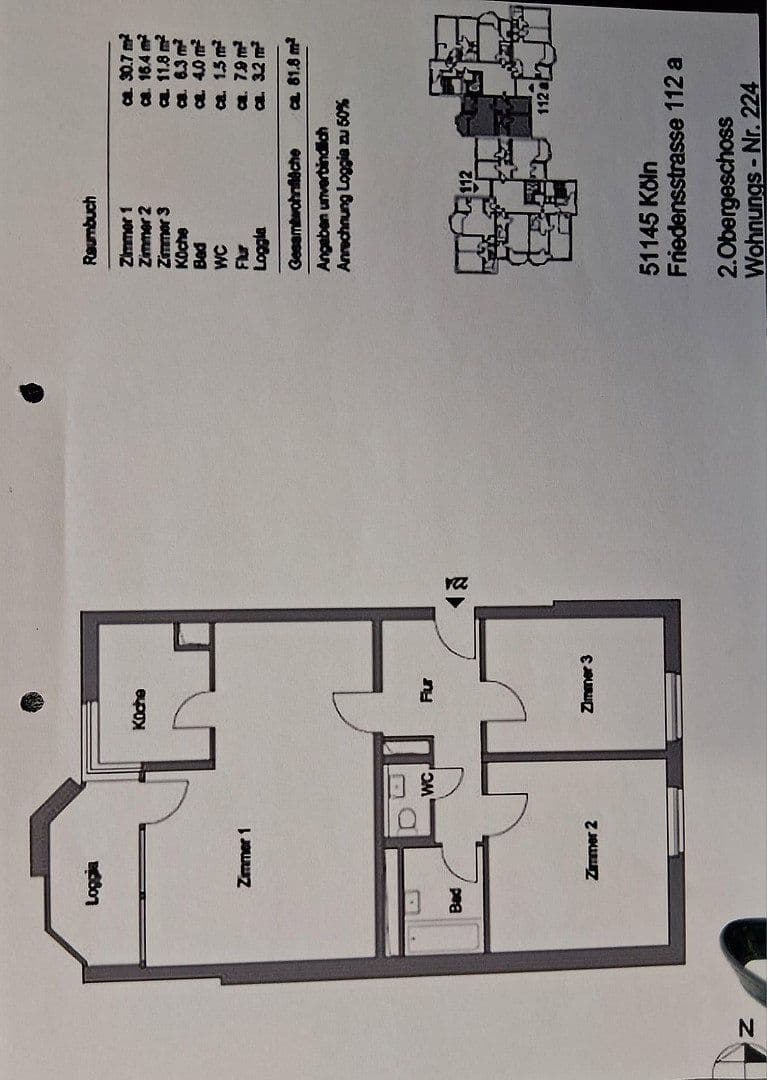 Prodej bytu 3+1 82 m², Friedensstraße 112a, Köln Urbach, Severní Porýní-Vestfálsko Prodej bytu 3+1 82 m², Friedensstraße 112a, Köln Urbach, Severní Porýní-Vestfálsko