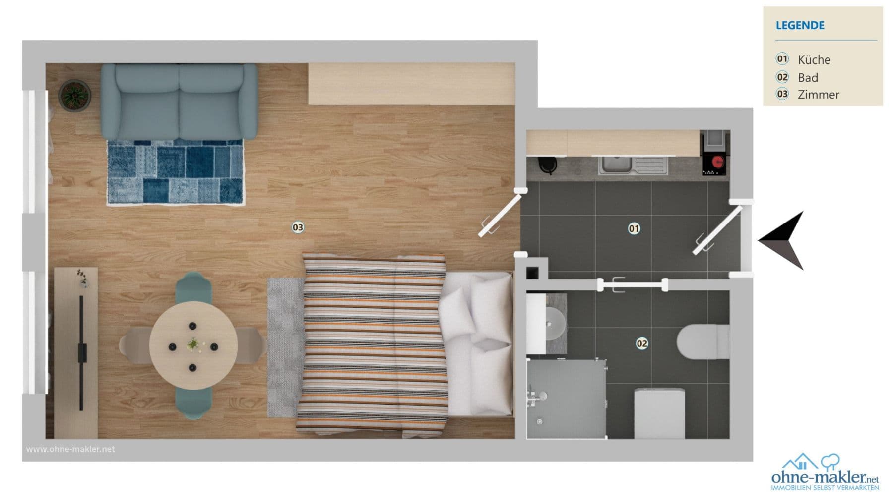 Pronájem bytu 1+1 30 m², Fürther Straße 8, Nürnberg, Bavorsko Pronájem bytu 1+1 30 m², Fürther Straße 8, Nürnberg, Bavorsko