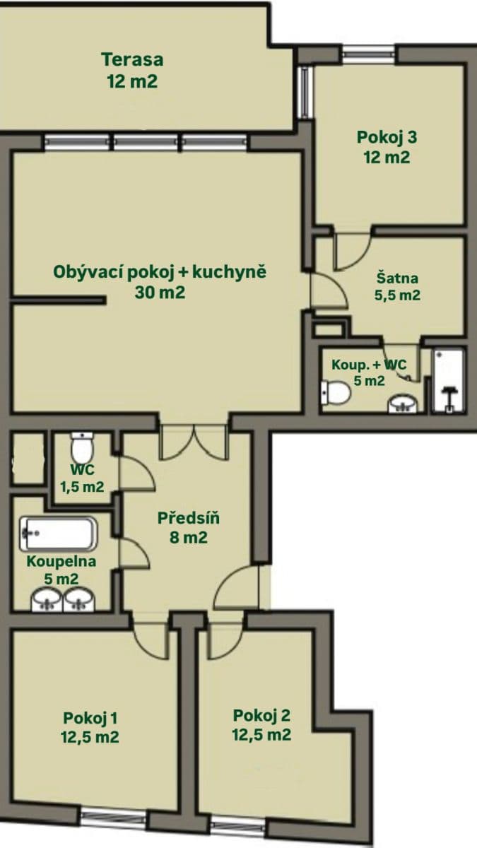 Prodej bytu 4+kk 92 m², Pod Hliništěm, Praha, Praha Prodej bytu 4+kk 92 m², Pod Hliništěm, Praha, Praha