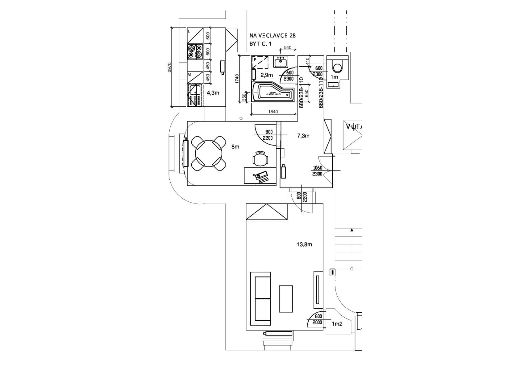 Pronájem bytu 1+1 40 m², Na Václavce, Praha, Praha Pronájem bytu 1+1 40 m², Na Václavce, Praha, Praha