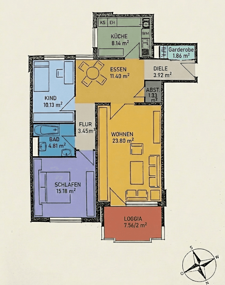 Pronájem bytu 3+1 88 m², Rodgau, Hessen Pronájem bytu 3+1 88 m², Rodgau, Hessen
