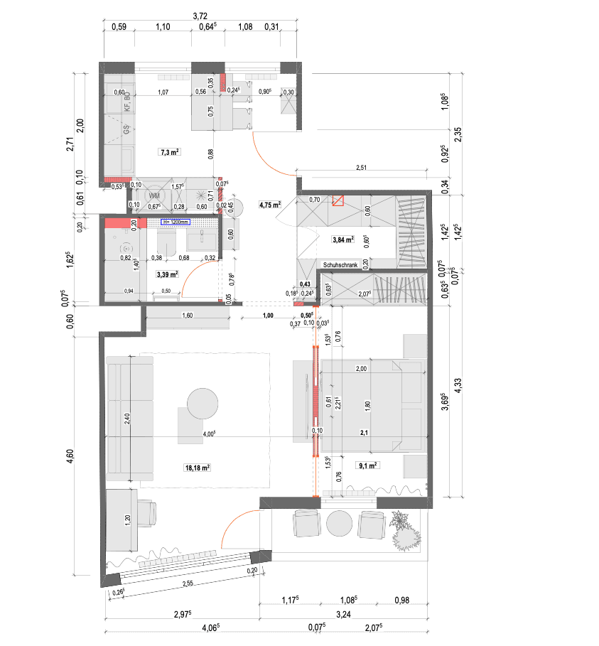 Pronájem bytu 2+1 50 m², Gotha-Allee 36, Berlin, Berlín Pronájem bytu 2+1 50 m², Gotha-Allee 36, Berlin, Berlín