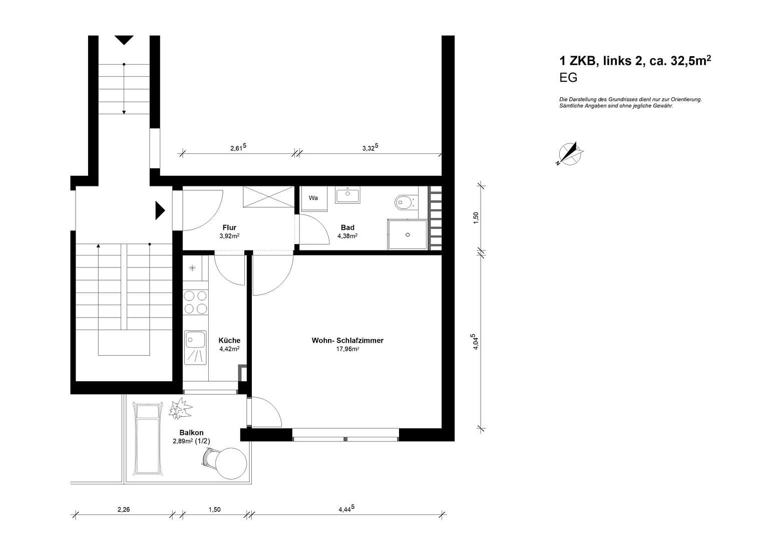 Pronájem bytu 1+1 32 m², Kaiserslautern, Porýní-Falc Pronájem bytu 1+1 32 m², Kaiserslautern, Porýní-Falc