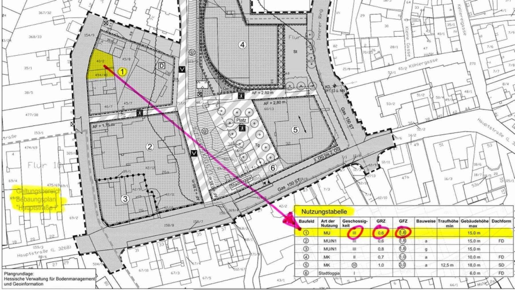 Prodej pozemku 210 m², Jahnstr. 7, Bruchköbel, Hessen Prodej pozemku 210 m², Jahnstr. 7, Bruchköbel, Hessen